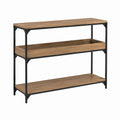 Console de rangement 3 niveaux marron et noir en panneaux MDF et acier 120 x 35 x 80 cm