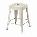 Tabouret de bar carré beige en acier 30 x 30 x 76 cm