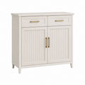 Buffet de rangement blanc cassé en panneaux MDF rectangulaire 100 x 40 x 90 cm