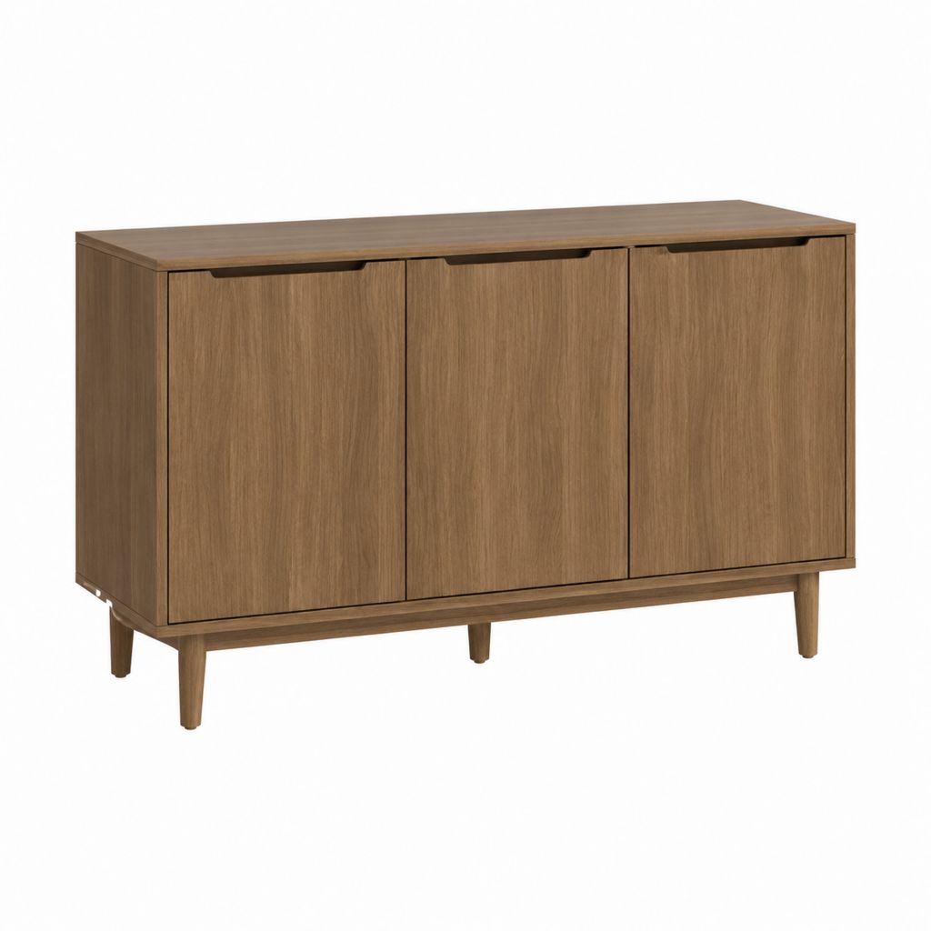Buffet de salle à manger 3 portes brun noyer MDF rectangulaire 150 x 40 x 85 cm