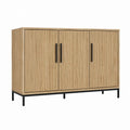 Buffet 3 portes chêne clair en panneaux de particules 120 x 40 x 90 cm