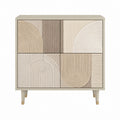 Buffet 4 portes beige en panneaux MDF 90 x 40 x 100 cm