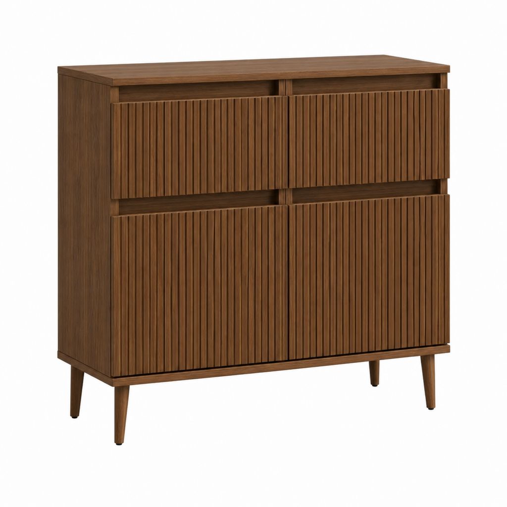 Buffet de salle à manger brun noyer en MDF rectangulaire 100 x 40 x 120 cm