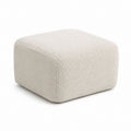 Pouf repose-pieds carré beige en polyester bouclette 60 x 60 x 40 cm